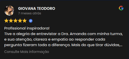 Avaliação 8 – Google Meu Negócio Amanda Bueno Advocacia